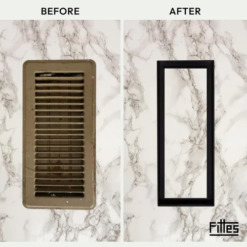 Miniatura 8 de Fittes Ventilación de suelo empotrada [Luxe], cubierta minimalista de acero sólido para registro de retorno de aire HVAC, solución de flujo de aire