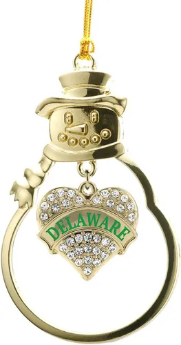 Miniatura 151 de Inspired Silver - Twin #1 - Adorno de Navidad dorado - Adorno de árbol de Navidad con dije de corazón con circonita cúbica - Decoración colgante