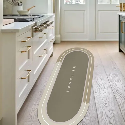 Miniatura 27 de Tapetes de baño de goma de secado rápido, antideslizantes, súper absorbentes, de secado instantáneo, alfombra de baño frente al fregadero de la Beige