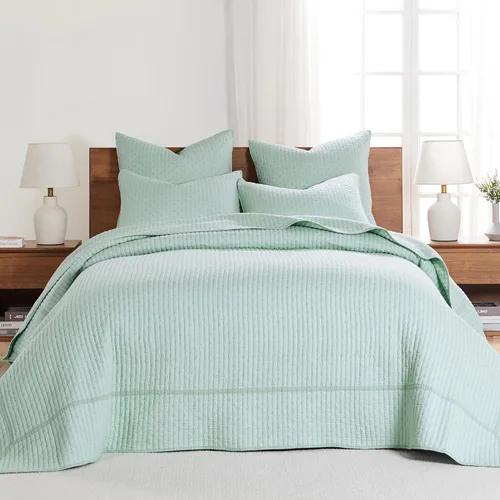Levtex Home - Juego de edredón reversible con punto de cruz tamaño Queen (104x106 pulgadas) con 2 fundas de almohada (26x20 pulgadas) - Textura de