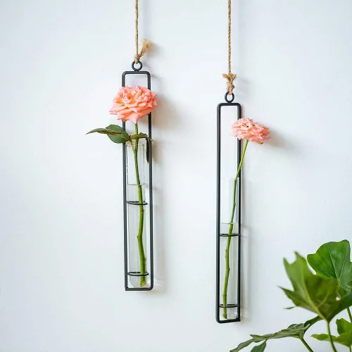 Miniatura 2 de Sziqiqi Florero de tubo de propagación de vidrio transparente colgante para esquejes, propagación de plantas hidropónicas, hogar, balcón, contenedor