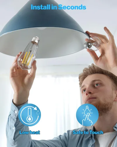 Miniatura 4 de Paquete de 6 bombillas LED Edison vintage residenciales para interiores del atardecer al amanecer, equivalente a 75 W, 850 lúmenes, filamento ST58