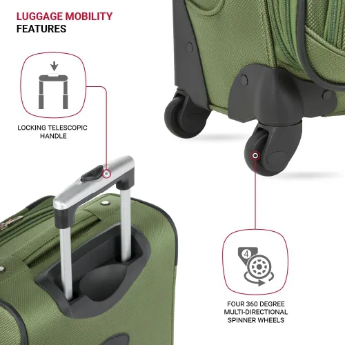 Miniatura 218 de SwissGear - Equipaje suave expandible Sion con ruedas, Negro