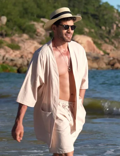 Miniatura 2 de COOFANDY Conjuntos de lino para hombre, 2 piezas, cárdigan, ropa de playa y conjuntos cortos