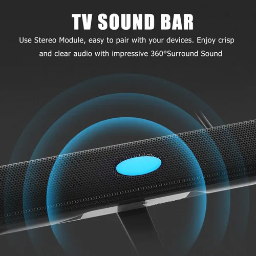 Miniatura 6 de HOMSFOU Barra de sonido de TV Barra de sonido USB Altavoz USB Surround Sound Bar, mediano, negro
