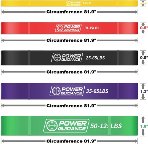Miniatura 3 de POWER GUIDANCE Bandas de asistencia para dominadas, banda de resistencia elástica, banda de movilidad, bandas de levantamiento de potencia, Set de 5