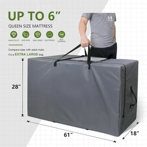 Miniatura 3 de Cuddly Nest Bolsa de Almacenamiento para Colchón Plegable - Funda de Transporte Resistente para Cama de Invitados Tri-Fold