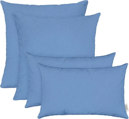 Miniatura 60 de RSH DECOR: Sunbrella Juego de 4 almohadas lumbares y cuadradas 20 x 12 pulgadas y 17 x 17 pulgadas Tela resistente al agua y a la decoloración