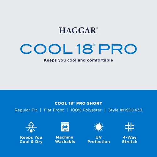 Miniatura 4 de Haggar Men's Cool 18 Pro Straight Fit 4-Way Stretch Flat Front Expandable Waist Short with Big & Tall Sizes