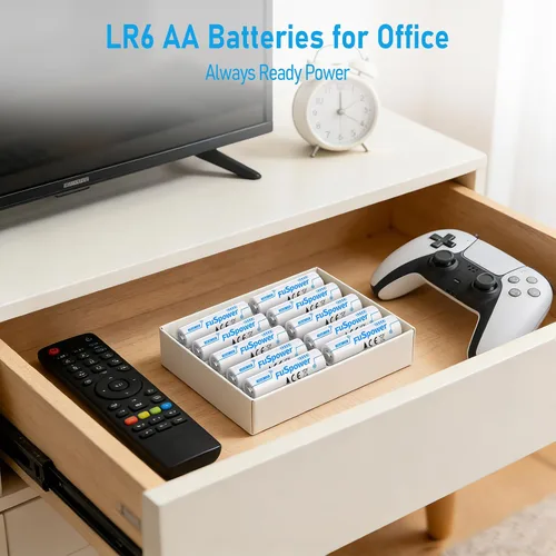 Miniatura 5 de Paquete de 10 pilas AA dobles A, 10 años de vida útil, 1.5 V, LR6, pilas alcalinas AA para reloj, mandos a distancia, linternas y dispositivos