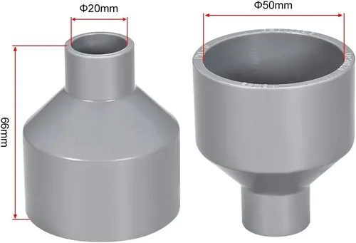 Miniatura 2 de uxcell PVC DWV Reductor Acoplamiento Schedule 40 Gris 0.787 in x 1.969 in Socket 2Pcs