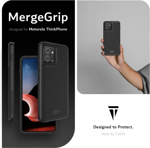 Miniatura 7 de TUDIA DualShield Grip - Funda protectora diseñada para Motorola ThinkPhone (2023), [MergeGrip] de doble capa a prueba de golpes, delgada, de grado