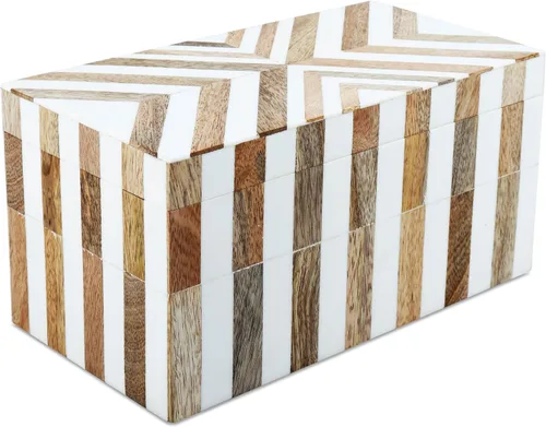 Miniatura 68 de Handicrafts Home Caja de recuerdo decorativa de 8 x 5 – Pequeña caja organizadora con tapa, almacenamiento decorativo Boho, caja de memoria retro