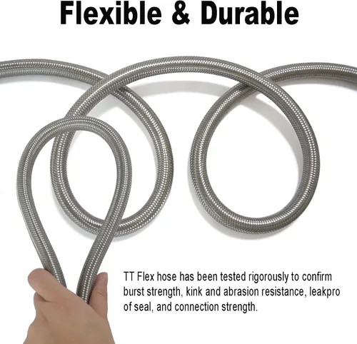 Miniatura 4 de TTFLEX Manguera universal para lavavajillas con codo FGH de 90 grados, línea de suministro de agua, acero inoxidable trenzado de alta calidad, 6 pies
