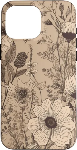 Miniatura 18 de Funda para iPhone 13 Pro Beige Tan Wildflower Floral Minimal Flower Boho