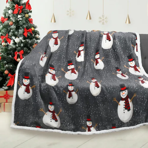 Miniatura 8 de Catalonia - Manta de elfo de Navidad Sherpa, cobijas temáticas de Navidad, manta de sofá de felpa mullida, súper suave, cómoda, acogedora, Elfo