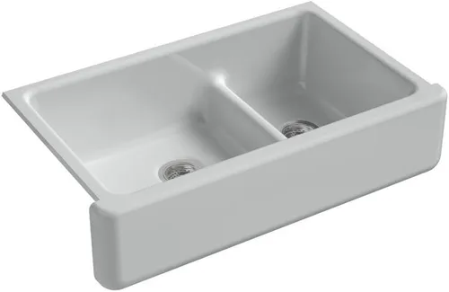 Miniatura 29 de KOHLER Whitehaven® K-6427-42 - Fregadero de cocina empotrado de 35-3/4 pulgadas, autorecortable, Smart Divide, Grande/Mediano con Delantal alto