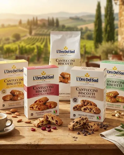 Miniatura 5 de L'Oro Del Sud Galletas de arándano Biscotti de 6.3 oz (180 g), galletas italianas Cantuccini d'Abruzzo, hechas con arándano real, sin OMG, producto
