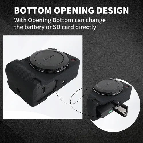 Miniatura 5 de Rieibi Funda de silicona para cámara Canon EOS R50 V, funda protectora suave para cámara Canon EOS R50V, accesorios con 2 protectores de pantalla