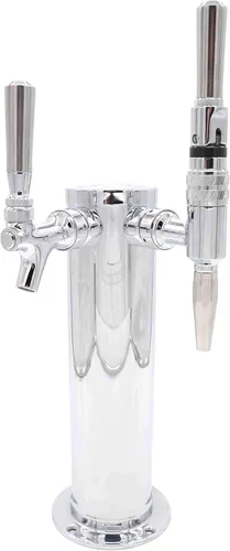 Miniatura 16 de K&B - Torre Kegerator de cerveza de doble grifo de 3 pulgadas, personalizable (grifo cromado, mango de grifo de acero inoxidable)