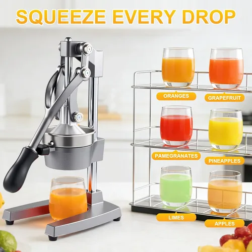 Miniatura 6 de Exprimidor de hierro fundido,Exprimidor comercial de la prensa de la mano,Cítricos de encimera de servicio pesado para jugo de limón naranja fresco