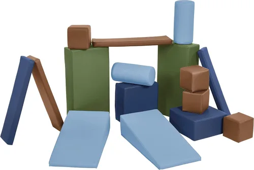 Miniatura 11 de ECR4Kids SoftZone Bloques de construcción blandos, formas de espuma, surtido, 16 piezas