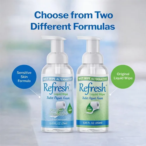 Miniatura 6 de Refresh Liquid Wipe: Espuma de papel higiénico, alternativa ecológica a toallitas húmedas, limpia y calma con hamamelis y aloe, seguro