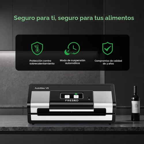 Miniatura 8 de FRESKO Sellador automático al vacío, potente máquina selladora al vacío de alimentos, detección automática de seco y húmedo, cortador de bolsas, 2