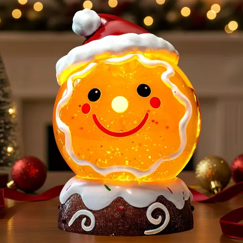 Miniatura 22 de Linterna de globo de nieve de Navidad, muñeco de nieve musical, árbol de Navidad, globo de nieve iluminado con temporizador USB/batería operada