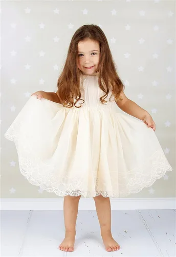 Miniatura 2 de Bow Dream Vestido para niñas de encaje con flores