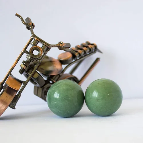Miniatura 4 de Bolas de baoding verde oscuro mármol chino salud ejercicio masaje bolas aliviar el estrés ejercicio de la mano relajarse dedos regalo
