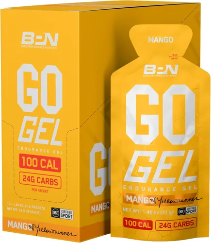 BARE PERFORMANCE NUTRITION, BPN Go Gel Endurance, 24g de hidratos de carbono y 100 calorías por paquete, gel vegano y sin gluten para correr, 10