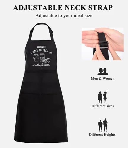 Miniatura 4 de TSIIUO Delantal para hornear panadería para mujeres y hombres, para amantes del pan, regalo impermeable, babero para barbacoa, delantal de cocina