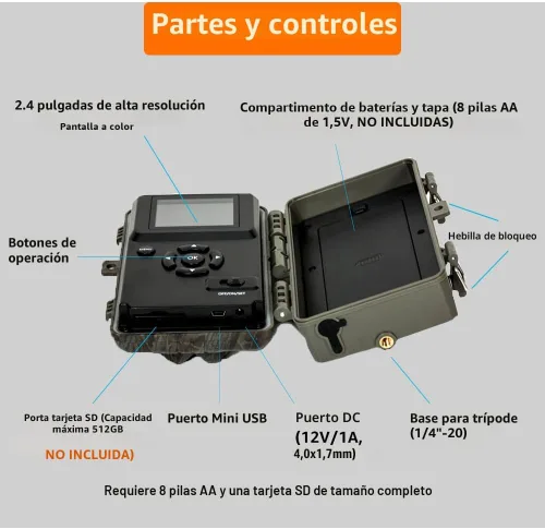 Miniatura 7 de GardePro Cámara A3S Trail (no celular, sin WiFi), rendimiento mejorado con poca luz, foto de 64 MP y video HD 1296P, disparador de 0.1s, visión A3S