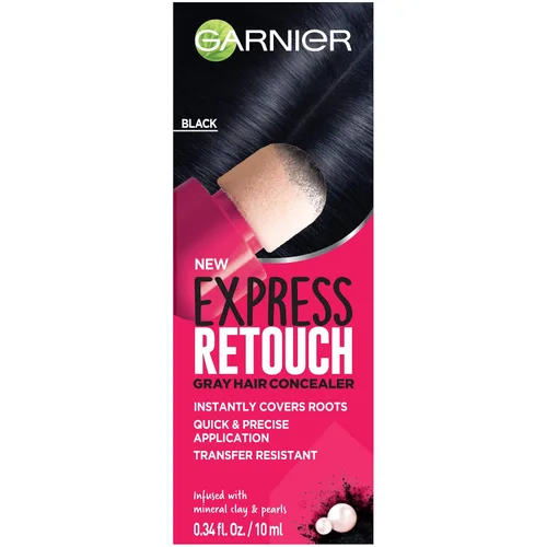 Garnier Hair Color Express Retouch - Retoque instantáneo para canas, corrector de canas, cobertura instantánea para canas, color negro, Total 1,