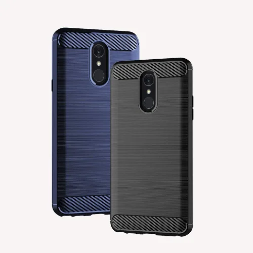 Miniatura 5 de Asuwish Funda para LG Stylo 4 con protector de pantalla de vidrio templado y accesorios para celular, funda delgada y suave de goma de silicona Azul