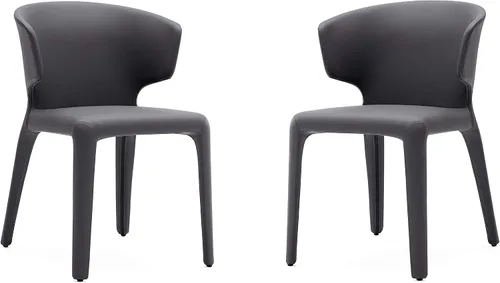 Miniatura 19 de Manhattan Comfort Conrad - Sillas de comedor modernas de mediados de siglo, muebles de cocina tapizados de tweed con respaldo contorneado, acolchado