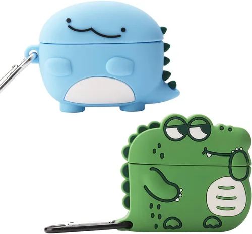 Paquete de 2: funda Lubiogio 3D de cocodrilo + dinosaurio para Airpod Pro, diseño de animales Kawaii de dibujos animados 3D para niños,