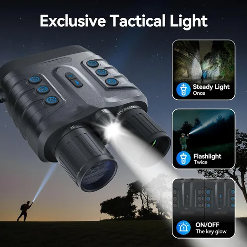 Miniatura 6 de Gafas de visión nocturna, prismáticos de visión nocturna a todo color 4K para adultos con pantalla HD de 3 pulgadas, batería de 10000 mAh y rango