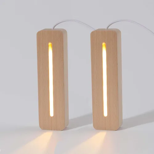 Molde de Fundición de Resina Molde de Silicona Suministros Paquete de 2 de 6 Pulgadas Cuboide Redondeado Base de Madera LED Base LED Rectangular