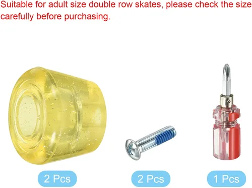 Miniatura 3 de PATIKIL Topes de dedo del pie con destornillador 82A Bloque de tapones de freno de goma para patines de ruedas Reemplazo de accesorios Amarillo
