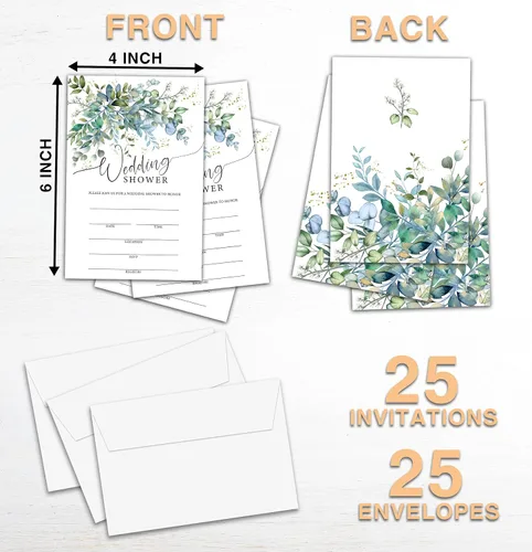Miniatura 2 de Greenery Invitaciones de despedida de soltera, invitaciones florales para despedida de soltera, invitaciones para fiesta de compromiso, boda