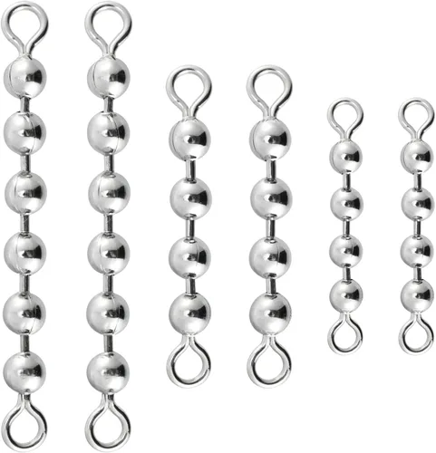 Alwonder Paquete de 50 cadenas giratorias de cuentas de pesca, bolas de pesca de acero inoxidable para bagre, equipo de pesca de gato, equipo de