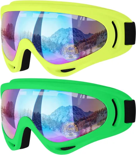 Gafas de esquí, gafas de esquí, gafas de snowboard para hombres, mujeres, jóvenes y niños 10. amarillo/verde