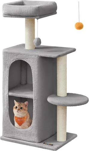 Miniatura 7 de Feandrea - Árbol para gatos, torre pequeña para gatos de interior, cuevas de felpa con percha, postes para arañar, para espacios pequeños, gatitos