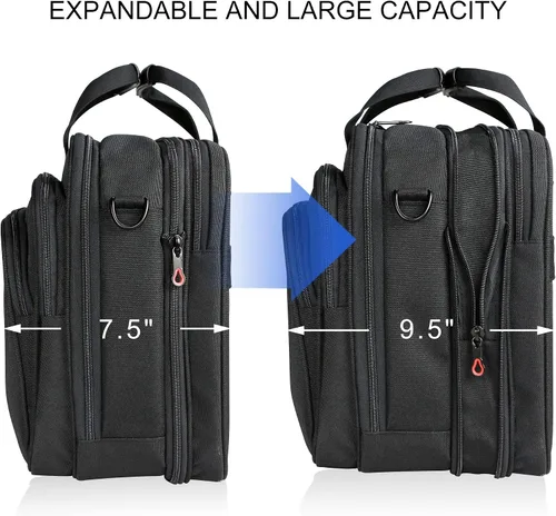 Miniatura 3 de KROSER Maletín ligero expandible para laptop de 17.3 pulgadas, bolsa de trabajo de negocios premium repelente al agua para viajes/mujeres/hombres