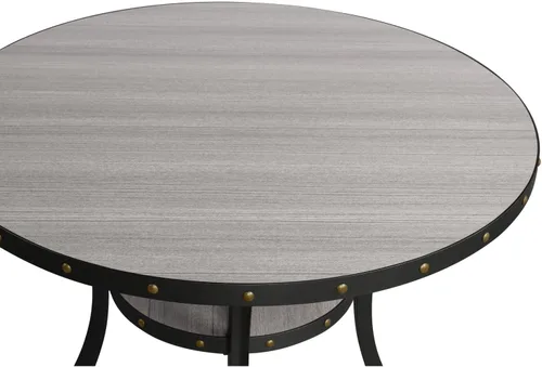 Miniatura 4 de New Classic Furniture Classic Furniture Crispin - Mesa de comedor redonda de madera maciza, 48 pulgadas, color gris