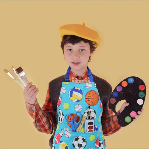 Miniatura 4 de Delantal para niños - cocina, jardinería, artista, pintura, limpieza, horneado, cerámica, chef, cocina, regalo para niños, niñas Balón deportivo