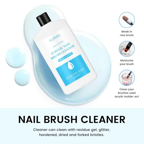 Miniatura 2 de Limpiador de pinceles de uñas de 4.1 fl oz, limpiador de uñas eficiente para uñas de polvo acrílico, limpiador de pinceles profesional para acrílico
