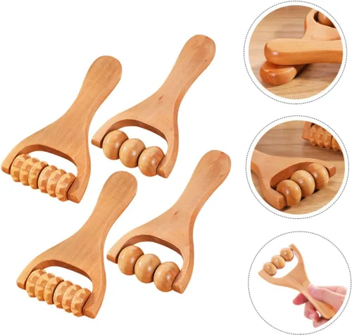 Miniatura 8 de 1 Unidades Rodillo Facial Cuerpo Er Auto Pierna Brazo Alivio de la Mano Pie Ers Masaje Masaje de Tejidos Masaje Mujeres Cuello Cara DIY Madera